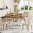 Round Dining Table for 4-6, 47 inch Wood Dining Room Table with Storage Shelf, Brown & White, No Chairs-237253225-237253226