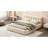 Upholstered Platform Bed With Thick Fabric Grounded Bed With Solid Frame
