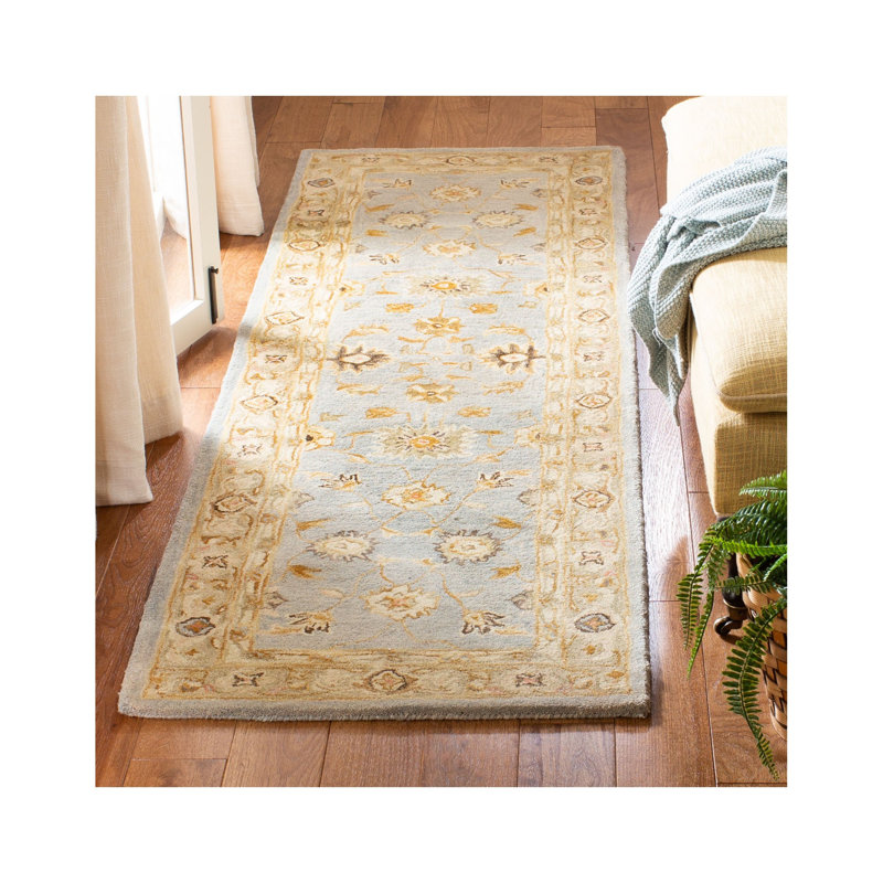 Tapis oriental en laine touffeté à la main Tingley, Tapis de couloir 2 pi 3 po x 12 pi