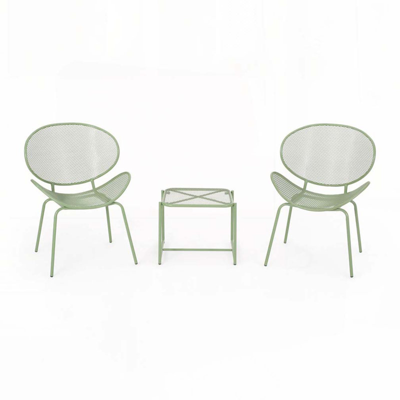 Ensemble de patio 3 pièces pour 2 personnes, Vert
