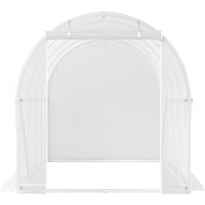 Serre de tunnel sans rendez-vous, serre chaude pour plantes portative 15 x 6,5 x 7 pi avec cerceaux en acier galvanisé et ventilation, idéale pour le jardinage toute l'année et la protection des plantes.