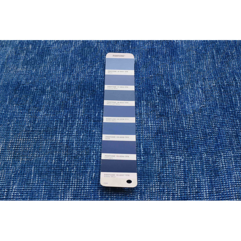 Tapis unique en laine 7 pi 7 po x 10 pi 3 po Maeser - bleu