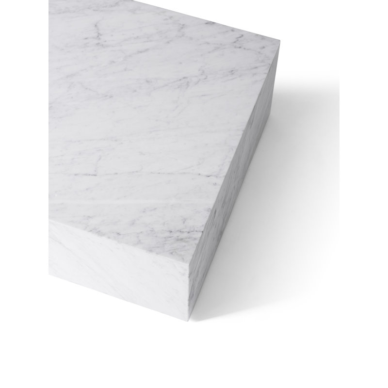 Plinth Marble Coffee Table, White Carrara