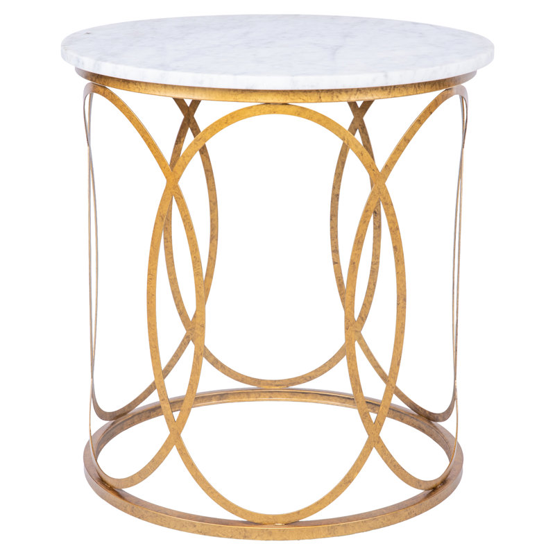 Table de bout en marbre New Orleans, Or royal
