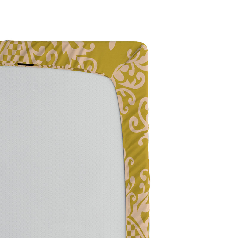 Microfiber Damask Fitted Sheet, Queen Fitted Sheet