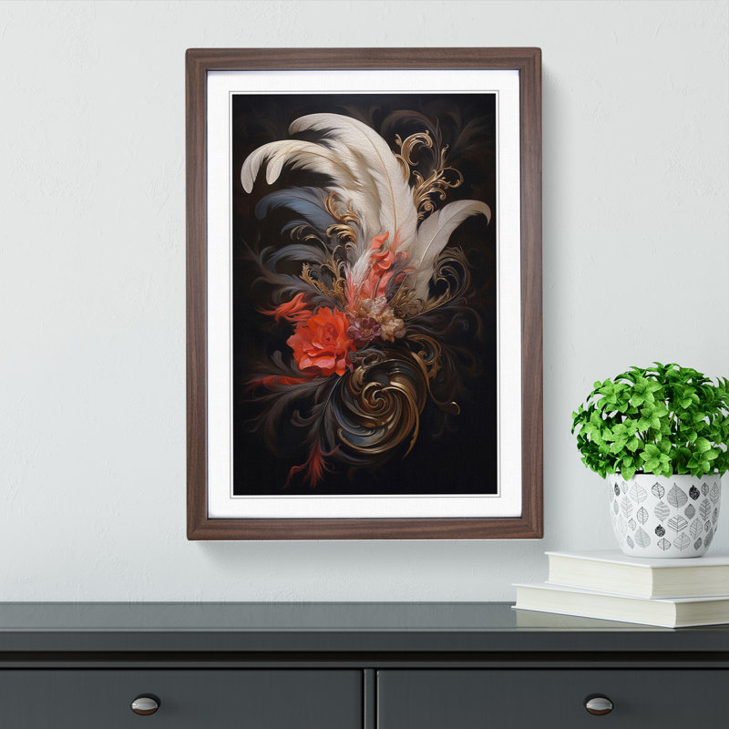 Feather Baroque Art - Framed Print