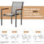 Aluminum Textilene Stackable Chair With Wood Plastic Armrests, 565585cm, 4 Pack, Linen Brown, Model Cl03002-1-130983447-130983445