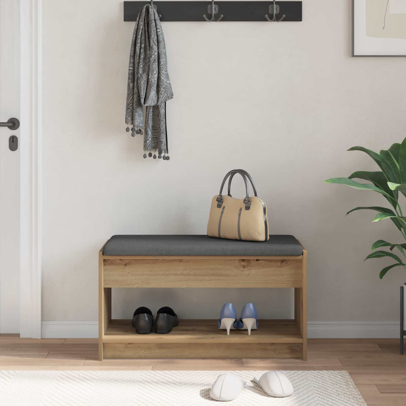 Storage Bench, Artisan Oak, 45 cm H x 83 cm L x 38 cm D