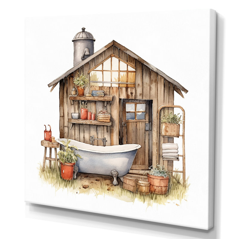 «Natural Bathroom Decor XXXV», reproduction d'art sur toile, H 24 po x l 32 po x P 1 po, Toile tendue