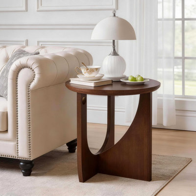 Table d'appoint 100% bois massif, table de bout en bois naturel, table centrale rustique, table d'appoint simple pour le salon