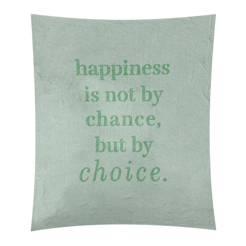 Tapisserie citation manuscrite en polyester, H 60 po x l 51 po, Vert