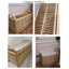 Banc de rangement scandinave en rotin tissé à la main avec coussin