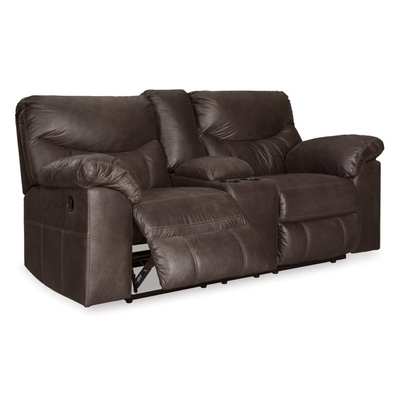 Kevinas Reclining Loveseat With Console, Teak