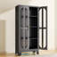 Armoire de cuisine autoportante avec portes en verre acrylique George-1616033487