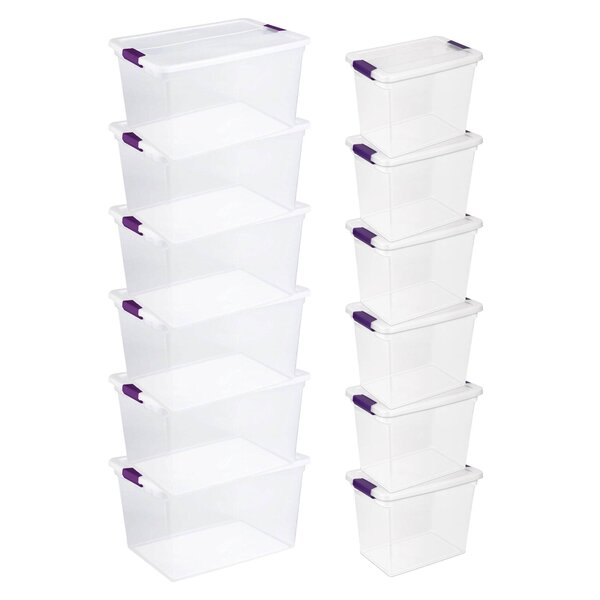 Homz 66 Qt Clear Storage Organizing Container Bin with Latching Lids (4  Pack)
