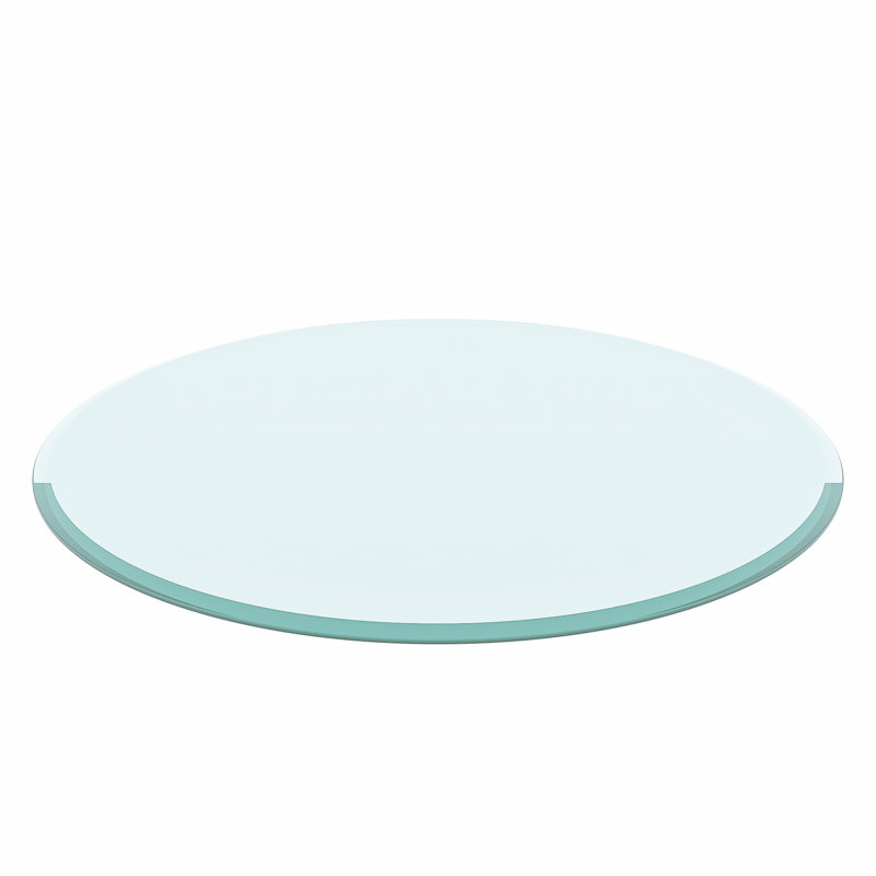 Round Glass Table Top, Clear Tempered Glass Table Top with 1/2" Inch Thick Beveled Polished Edge, Ideal for Dining Table, Coffee Table, Patio Table Indoor/Outdoor