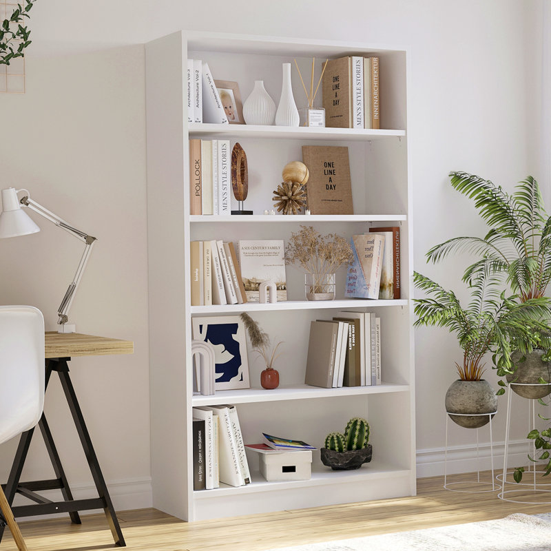 Bibliothèque 5 tablettes à 5 tablettes, White