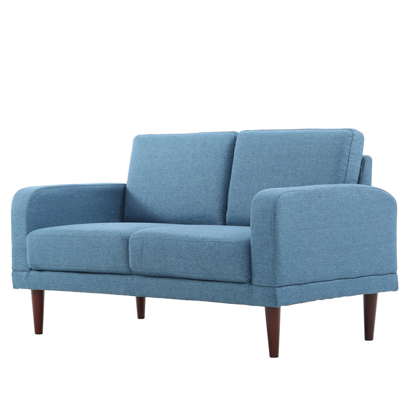 Upholstered 51.6'' Loveseat, Cerulean Blue