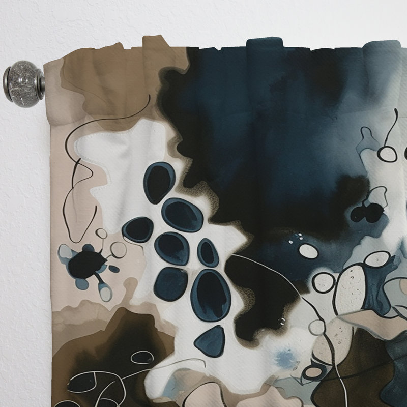 Tracilynn - Blue Reflections I - Modern Curtain - Velvet Room Darkening - 1 panel, 52" W x 108" L
