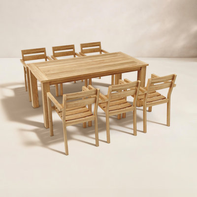 Beardall 71" Teak Patio Dining Set