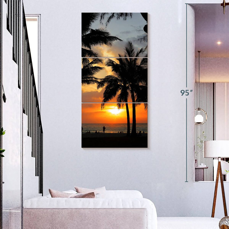 Silhouettes de palmier des Caraïbes, H 75 po x l 36 po