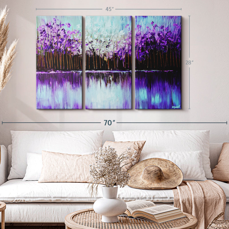 «Purple Reflection I» sur toile, H 28 po x l 45 po