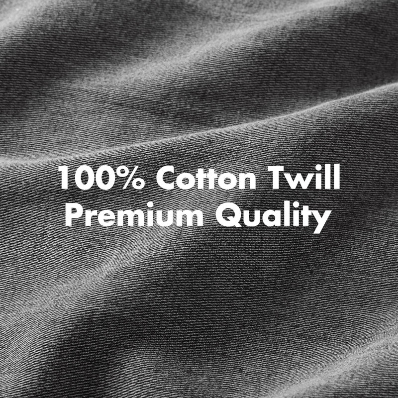 3PCS Twill Washed Duvet Set, Housse de couette double / grand + 2 taies décora
