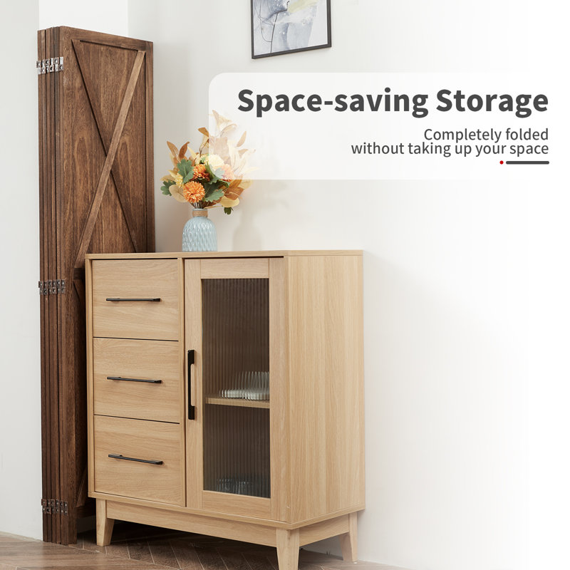 Cloison 6 panneaux en bois massif l 108 po x H 67 po Cordellia