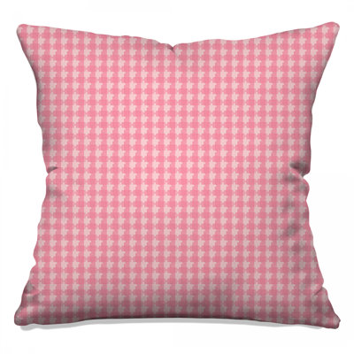 Coussins décoratifs roses à motif pied-de-poule