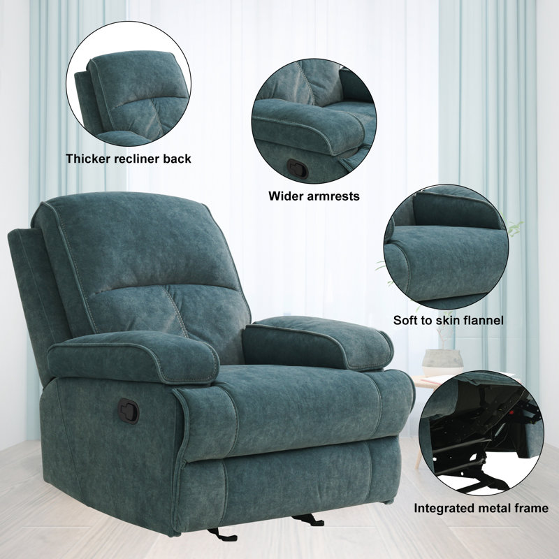 Fauteuil inclinable et berçant manuel Saidee, Bleu