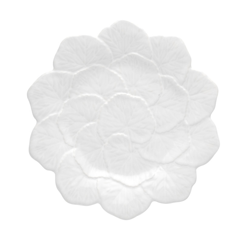 Geranium Earthenware Salad/Dessert Plate, White
