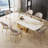 Modern Luxury Rectangular Rock Slab Dining Table-110979208