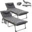 Modern Adjustable Patio Chaise Lounge With Cushion And Headrest –-1986284804