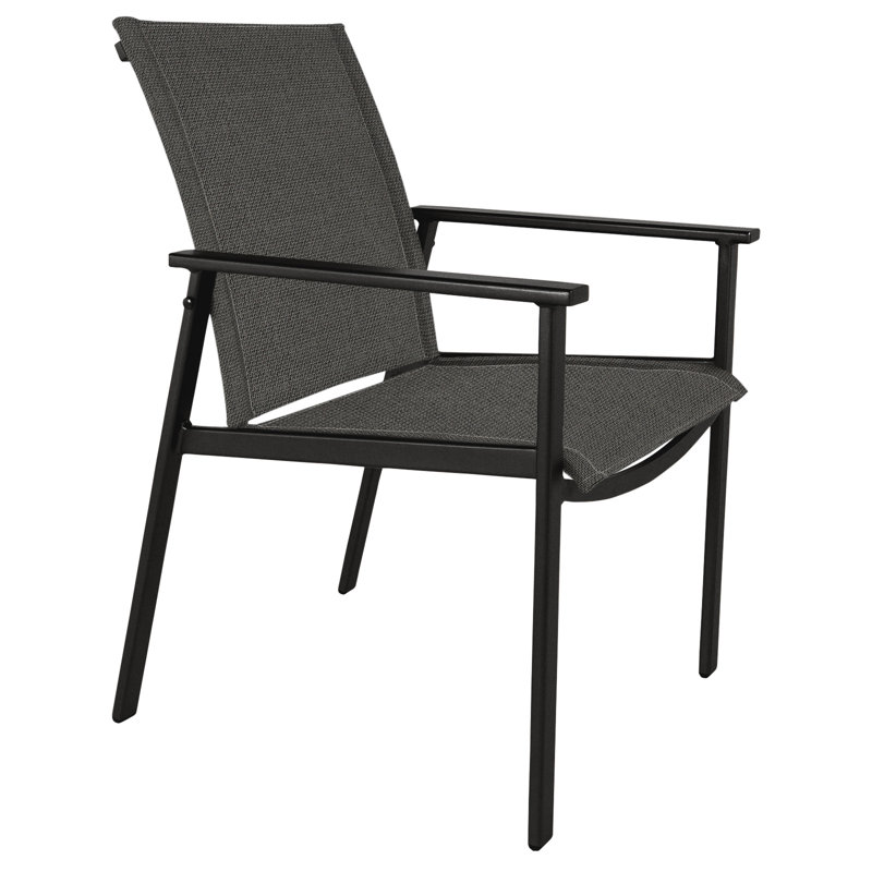 Marin Outdoor Dining Armchair, Carbon Black, Logan Graphite