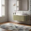 Meuble-lavabo flottant mural 36 po avec lavabo rectangulaire en céramique blanc et tiroir-632713471