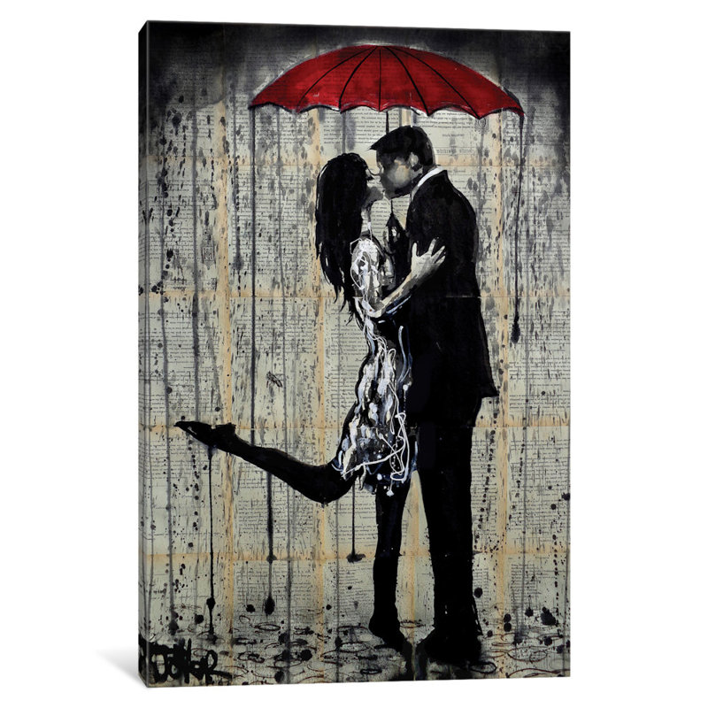 « rainy hearts »-impression sur toile tendue, H 18 po x l 12 po x P 1,5 po