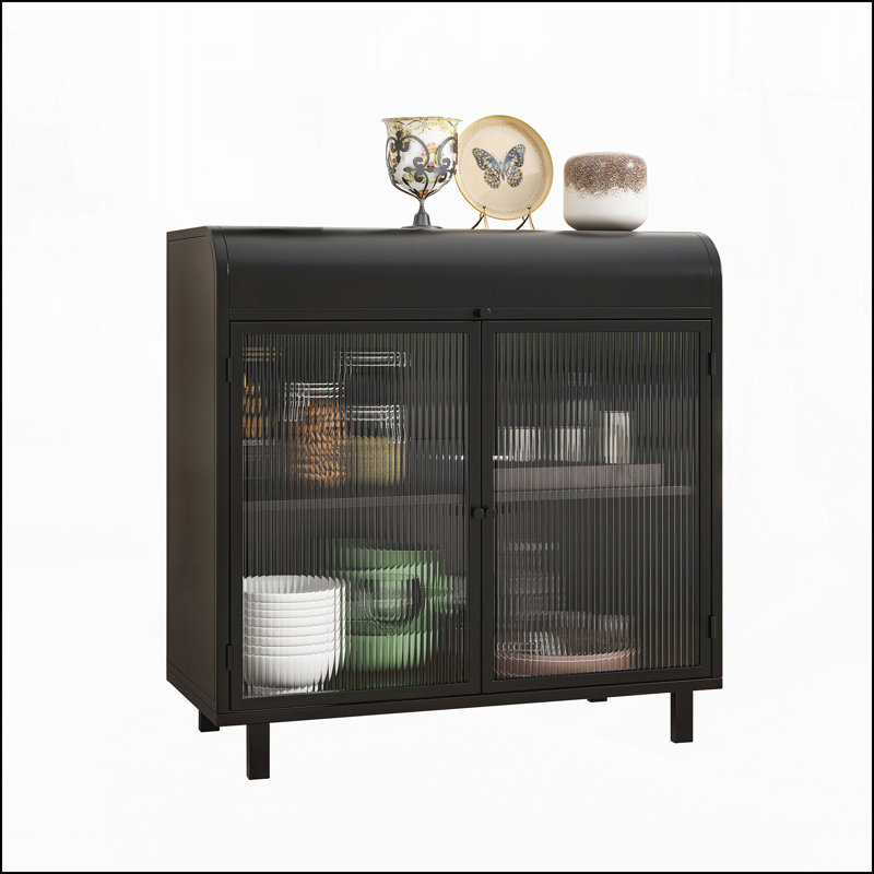 Armoire moderne avec portes en verre trempé figuré