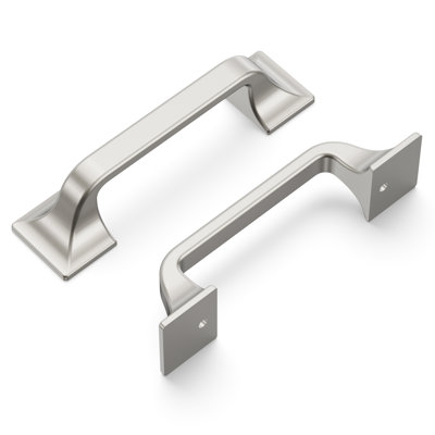 Forge Collection Handle Pull - 3" Center to Center Cabinet Pull Satin Nickel - Farmhouse Hardware for Drawers & Cabinets