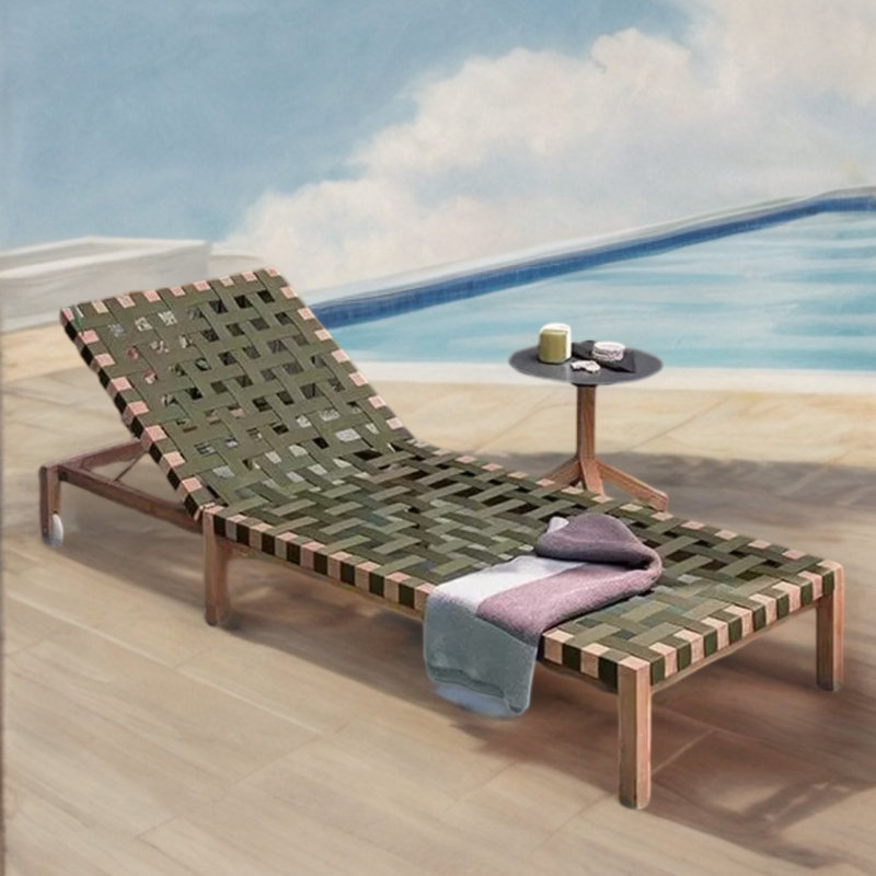 Outdoor Chaise Lounge Set with Table