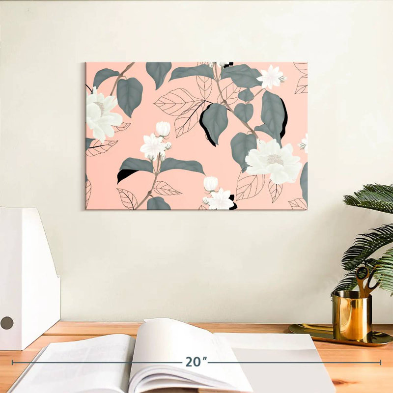 Jasmine On Pink, 8" H x 12" W