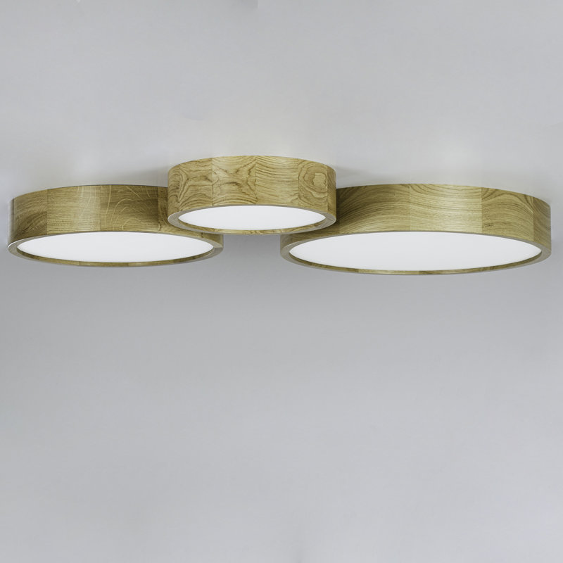 Demitria Flush Mount, Natural Oak, 8cm H x 47.5cm W x 47.5cm D