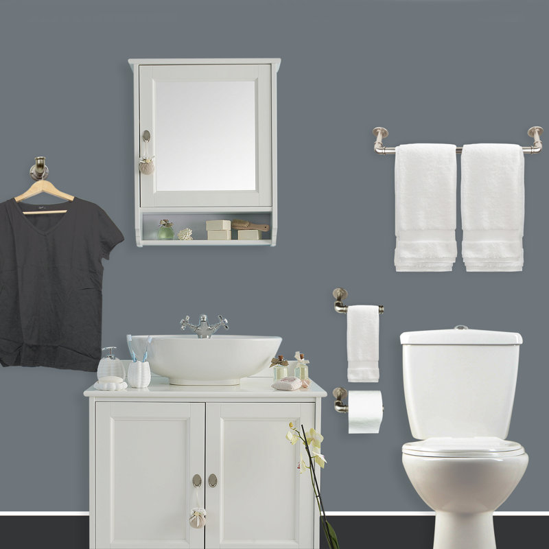 Ensemble de quincaillerie de salle de bain 4 pièces, Nickel satiné
