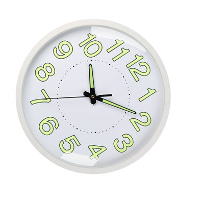 Horloge murale silencieuse à quartz en plastique, lumineuse et discrète, pour salon ou chambre, 30 cm (12 pouces), cadre or rose