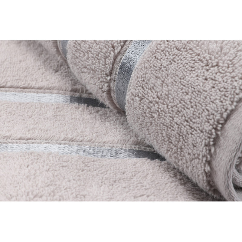 Benzant 2 Piece 100% Cotton Hand Towel Set, Gray