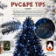 Sapin de Noël noir de 2,4 m avec 600 lumières DEL blanches, 2486 branches en PE+PVC pour la décoration d'Halloween et des fêtes, structure articulée