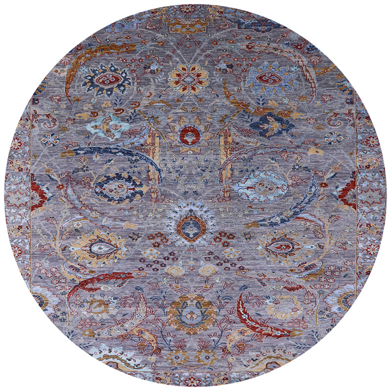Floral Indoor Rug, Round 7'