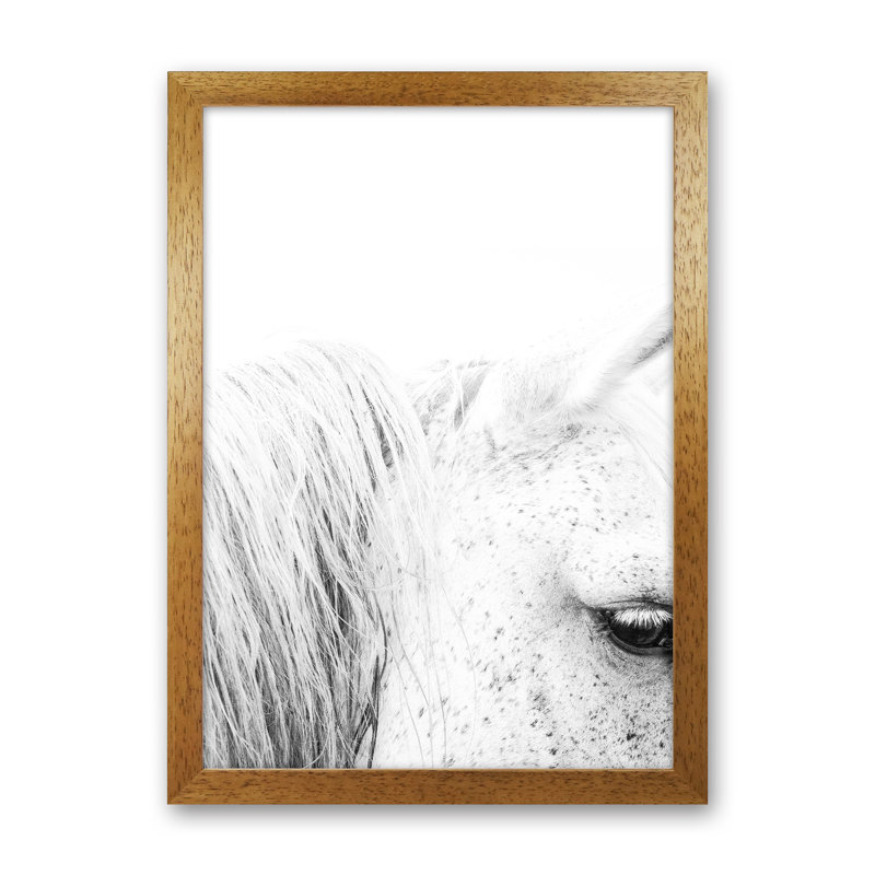 White Horse II by Victoria Frost - Print, 46cm H x 34cm W x 3cm D, Oak Framed