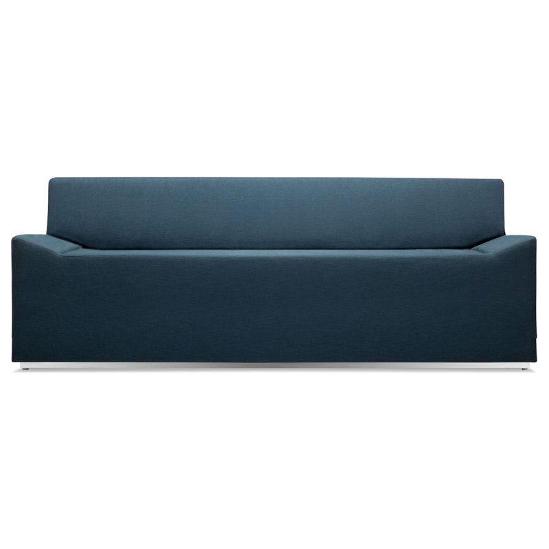 Couchoid Leather Sofa, Slate Genuine Leather, 28" H x 75" W x 34" D