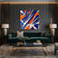 «Geometric Abstraction 9», art mural sur toile bleue-356121718