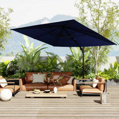 156.3"X 116.9" Rectangle Patio Cantilever Umbrella With 360° Rotation Without Base